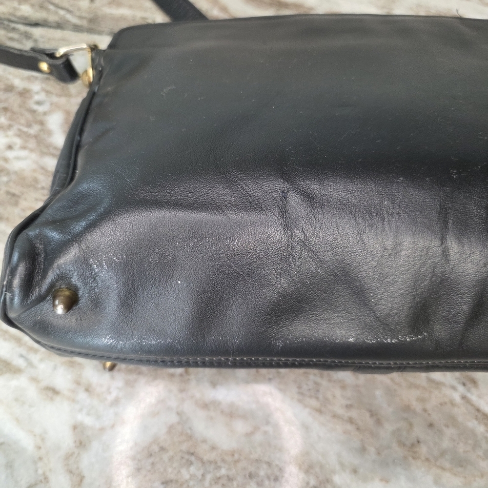 Vintage Etienne Aigner Handcrafted Leather Shoulder Bag Black - Picture 9 of 12